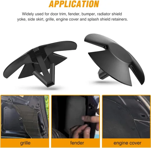 Vista 4 de GOOACC 100 piezas de clips de retenedor de aislamiento de capucha OEM de reemplazo - #4878883AA, compatible con Jeep Grand Cherokee Dodge Ram