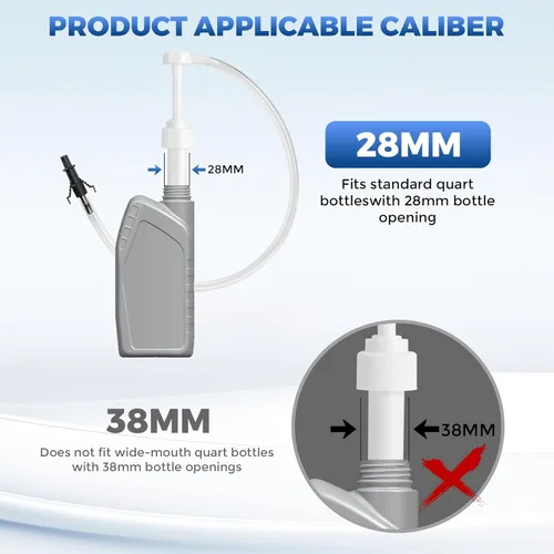 Vista 4 de Bomba de líquido para botellas estándar de cuarto de galón - 10cc por carrera de bomba, bomba de líquido de transmisión con adaptador de tercera