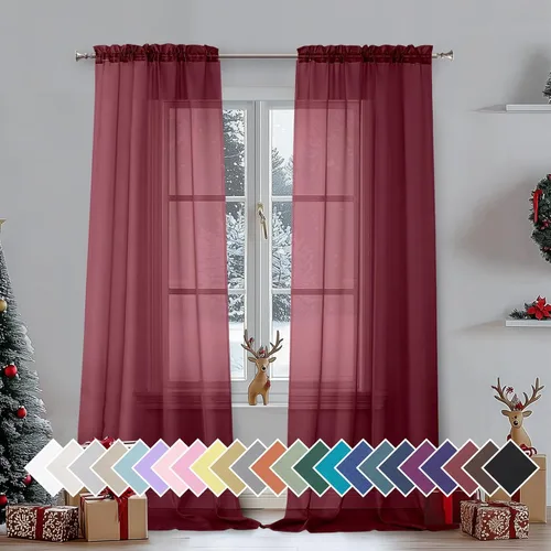 Vista 219 de Aiyufeng 2 paneles de cenefa transparente negra de 14 pulgadas de largo, cortinas cortas para dormitorio, cortinas de cocina para ventana pequeña