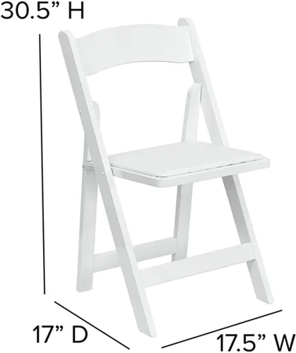 Vista 52 de HERCULES™ silla plegable de madera blanca, con asiento acolchado, Vinilo, Mahogany