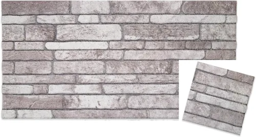 Vista 39 de IZODEKOR Paneles de pared 3D con efecto ladrillo, revestimiento, aspecto de piedra, revestimiento de espuma de poliestireno para sala de estar