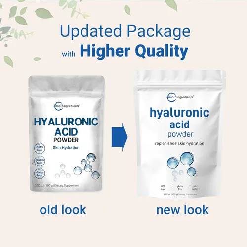Vista 3 de Ácido hialurónico puro en polvo (alto peso molecular), de Micro Ingredients. Reduce las arrugas de la piel, 1