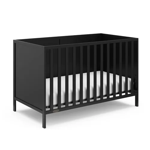 Vista 17 de Paquete de Essentials de Guardería Graco Theo con Cuna y Colchón (Negro) – Cuna para Bebé Certificada GREENGUARD Gold & Colchón de Cuna, Cunas