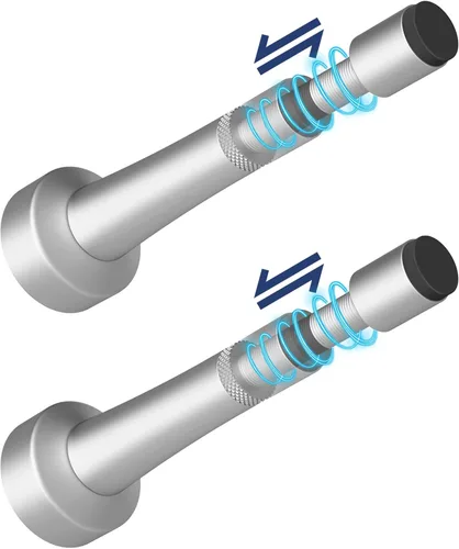 Vista 10 de Tope de puerta ajustable, tope de puerta de aluminio de 3.07 a 4.45 pulgadas para parte inferior de la puerta, tope de puerta negro mate para pared