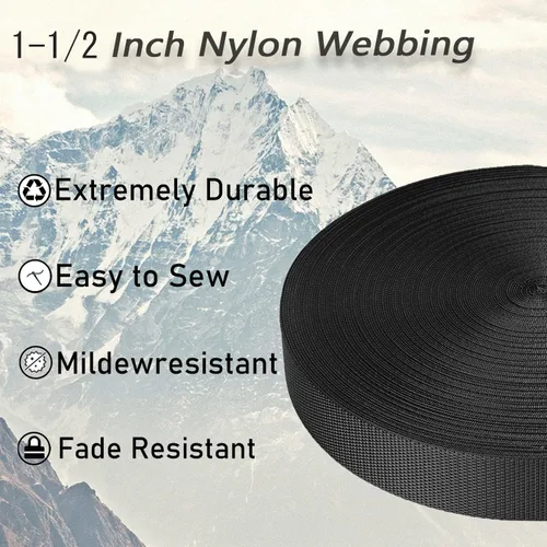 Vista 3 de Correa de nailon de 5/8" 3/4" 1" 1-1/4" 1-1/2" 2" ancho, correa de cincha pesada 1 pulgada 12 yardas, correas de nailon para reparación de equipos