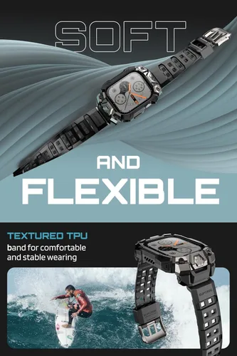 Vista 4 de SUPCASE Funda para Apple Watch 11/10 de 1.811 in con correa (Unicorn Beetle Ore), [protección de grado militar] resistente a los golpes y a