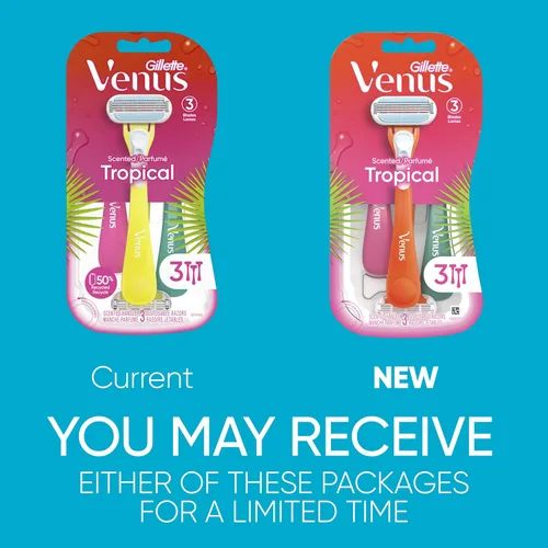 Vista 2 de Gillette Venus Tropical - Maquinilla de afeitar desechable para mujer, 3