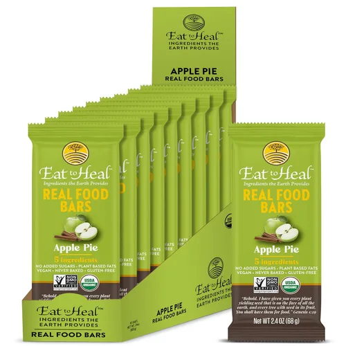 Vista 12 de EatToHeal Barra de comida real de mantequilla de maní, barras orgánicas veganas saludables con alto contenido de proteínas, reemplazo de comidas