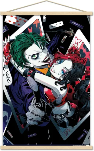 Vista 15 de Trends International DC Comics - Póster de pared de anime Harley Quinn Joker, 14.725 x 22.375 pulgadas, versión enmarcada de madera de granero