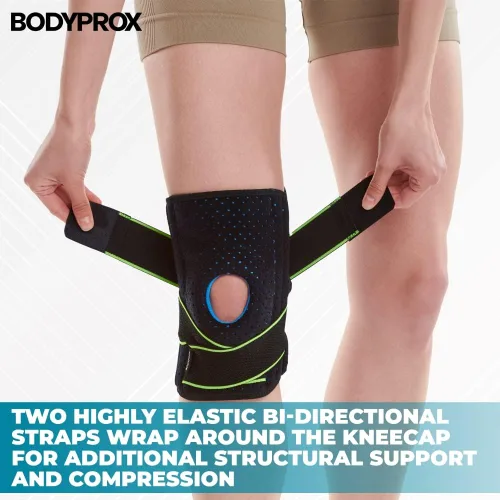 Vista 3 de Bodyprox Rodillera con estabilizadores laterales y almohadillas de gel para rótula para soporte de rodilla