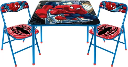 Vista 27 de Marvel Avengers - Juego de mesa y silla de actividades para niños de 3 piezas, mesa cuadrada con 2 sillas plegables, muebles temáticos