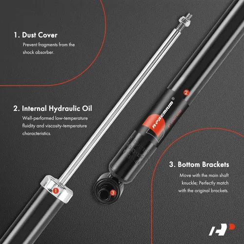 Vista 3 de A-Premium Amortiguador de suspensión trasera compatible con Mazda 3 2004-2009, 5 2006-2010/2012-2015, juego de 2 piezas