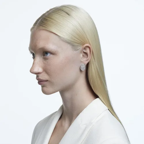 Vista 2 de Colección de joyas de Swarovski Signum con collar, aretes y pulsera de cristal, acabado en tono oro rosa y rodio