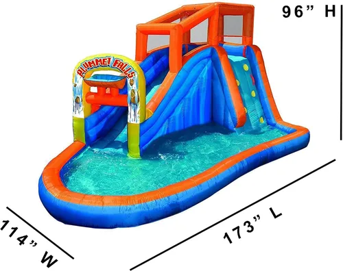 Vista 14 de Banzai Parque inflable Plummet Falls - Tobogán acuático y pared - Edades 4