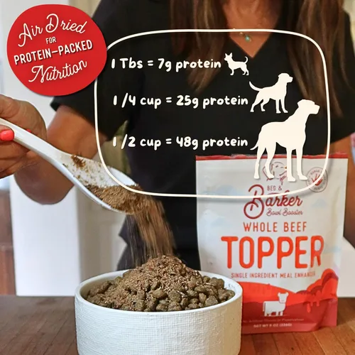 Vista 5 de Beg & Barker Toppers de comida para perros de carne de res (8 onzas, paquete de 1) – 100% hecho en Estados Unidos para comida de un solo ingrediente
