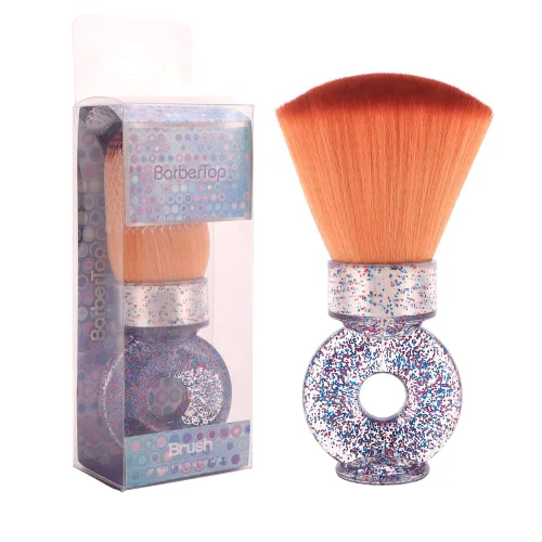 Vista 9 de Cepillo de cuello para limpieza de corte de cabello de peluquería, herramienta de salón de belleza con mango de anillo, cepillo suave para eliminar