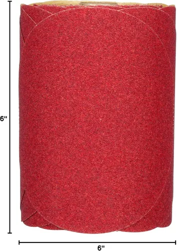 Vista 9 de 3M Stikit - Disco abrasivo PSA rojo, 01116, 6 pulgadas, P80, rollo de 100 discos para lijado automotriz, lijado de imprimación, desbaste de bordes