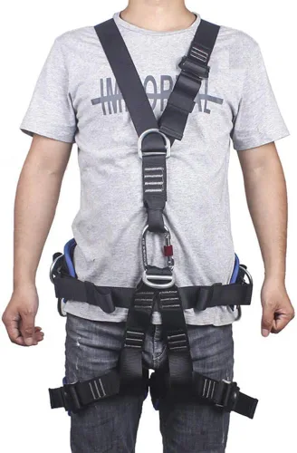 Vista 3 de Cinturón de asiento para escalada, equipo para espeleología, escalada en roca y rapel, protección para el cuerpo, equipo de rescate para rapel