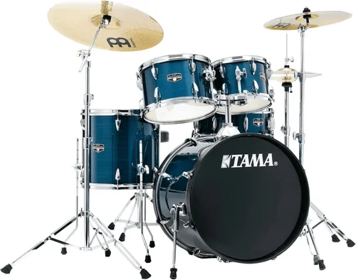 Vista 2 de Tama Imperialstar - Juego completo de batería (5 piezas, patada de 20 pulgadas), color azul rayita