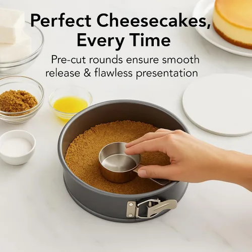 Vista 2 de Mrs. Anderson's Baking Rondas de pastel de pergamino antiadherentes, 8 pulgadas, 36 hojas