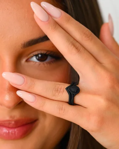 Vista 4 de Rinfit - Anillos de silicona para mujer - Anillo de compromiso en forma de pera de silicona - Alianzas de boda de goma para mujer - Diseño patentado