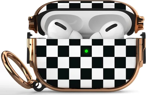 Vista 99 de Funda para AirPods Pro 2/1 con cerradura, compatible con Magsafe, negro/oro negro + rosa dorado