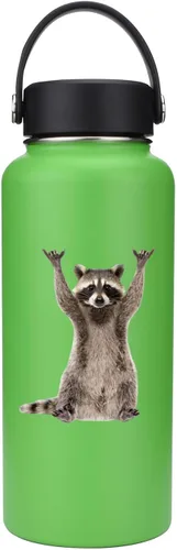 Vista 3 de 3 calcomanías pequeñas de mapache mecedor, 3 pulgadas – Divertida calcomanía de coche de mapache lindo para caja de enfriamiento de vinilo Yeti Cup