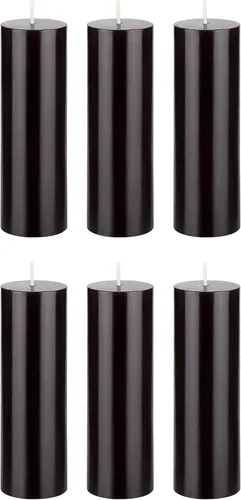 Vista 20 de Mega Candles 1 vela de pilar negra sólida sin perfume, vertida a mano, vela de cera de alta calidad de 2 x 6 pulgadas, decoración del hogar, spas