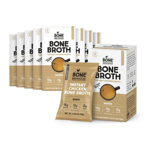 Vista 9 de Bone Brewhouse - Polvo de proteína de caldo de hueso de pollo sin sabor - Apto para dieta cetogénica y paleo - Caldo de sopa instantánea - 0.53 oz