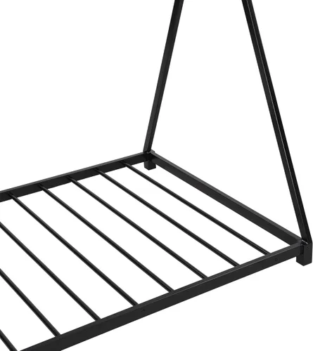 Vista 28 de SOFTSEA Cama de metal individual, plataforma de metal con tablillas, plataforma de cama con forma de triángulo doble para niños (negro)