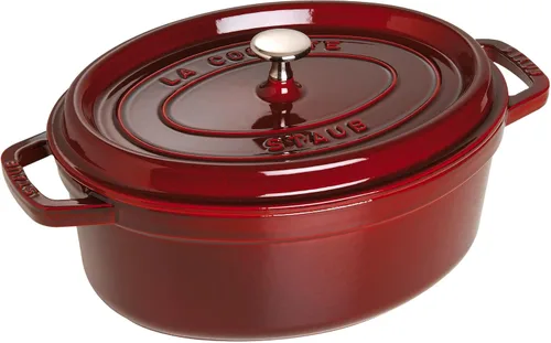 Vista 7 de Staub La Cocotte Oval 40500-236 Pico Cocotte Oval Gris 9.1 pulgadas (23 cm) Olla de hierro fundido esmaltada para Manos Izquierdas, Compatible