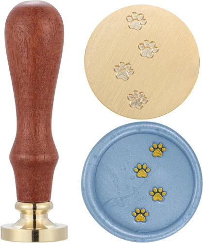 Vista 12 de Yoption - Sello de cera para bebé, huellas de bebé, cabeza de latón, mango de madera, sello de sellado para baby shower, fiesta