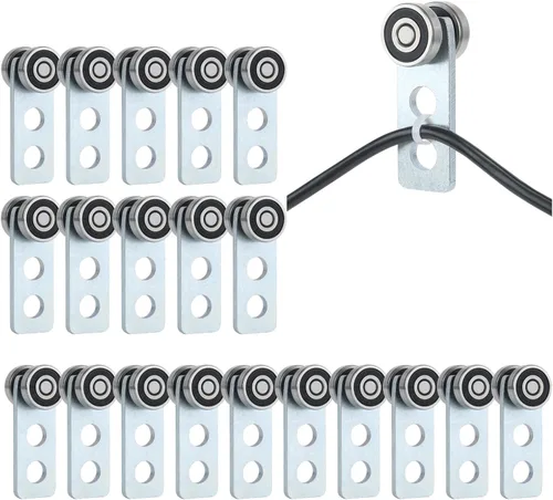 Vista 15 de Rodillos de montaje de carro de 2 ruedas. Montaje de carro de rodamientos. La parte superior del carro tiene espacio para tornillos de ajuste, lo
