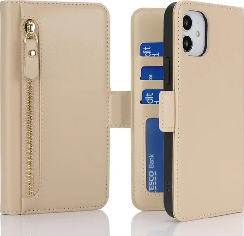 Vista 27 de Havaya Funda para iPhone 12 y iPhone 12 Pro, cartera compatible con magsaf 2 en 1, desmontable magnética con tarjetero y ranura trasera