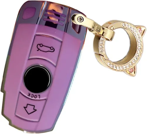 ontto Funda para llavero de automóvil de TPU protección completa para BMW 1 3 5 Series E90 E92 E93 X5 X6 Z4 E91 Smart Remote Purple