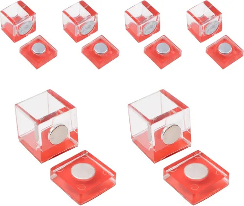 Pestillos magnéticos, 6 juegos de pestillos magnéticos de acrílico transparente para puertas de vidrio autoadhesivas, cierre magnético para armario