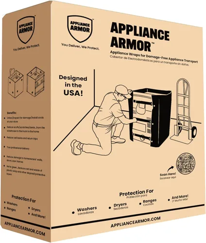 Vista 5 de Envoltura de cubierta de almacenamiento y mudanza de electrodomésticos de alta resistencia. Se adapta y protege la mayoría de estufas/hornos