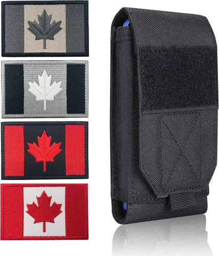 Vista 19 de Funda táctica negra Molle impermeable para teléfono celular, funda resistente para iPhone 11, 12, 13 Pro Max, menos de 6.7 pulgadas