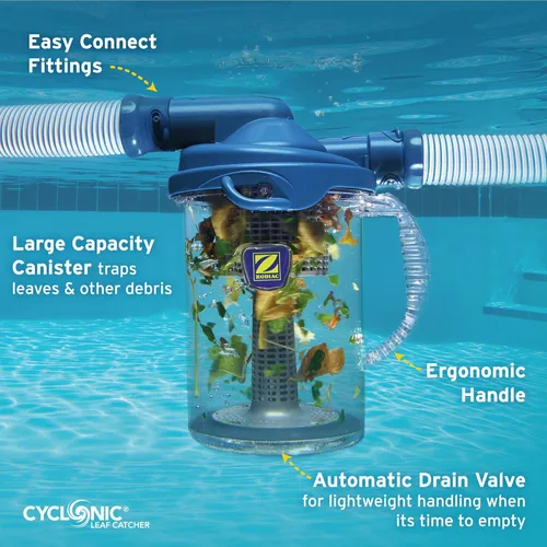 Vista 3 de Zodiac CLC500 limpiador ciclónico automático de piscinas, atrapa hojas, con sistema canister