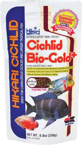 Hikari Pellets flotantes y cíclidos biológicos de 8.8 onzas, medianos