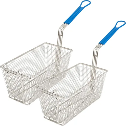 Cesta para freidora | Paquete de 2 | Cesta comercial con asa | 13.25 x 6.5 x 5.9 pulgadas | Calidad de restaurante resistente