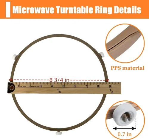 Vista 2 de DE72-60196/De61-01603 Anillo de rodillo guía giratorio de microondas se adapta a GE Samsung DE92-90189V, DE92-90189S, MS14K6000AS, Me21h706mqs