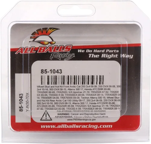 Vista 4 de All Balls Racing 85-1043 - Kit de tuerca y tuerca de rueda compatible con/repuesto para Arctic Cat 300 DVX 2009-2015, 300 Utility 2x4 2010-2016, 250