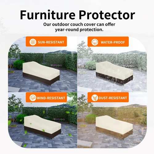 Vista 5 de Easy-Going Funda impermeable para tumbona para exteriores, funda para silla de patio resistente, resistente al viento, funda para muebles