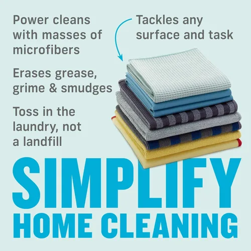 Vista 4 de E-Cloth Juego de limpieza para el hogar con paños de limpieza de microfibra para automóviles, baño, cocina y más, toallas de microfibra que se