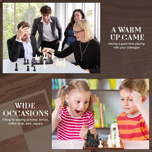 Vista 5 de Sumind 32 Pcs Chess Pieces Only Plastic Chessman Set for Replacement of Missing Pieces Pawn 95 Mm/ 3. 7 Inch King's Height Tournament Chess Set with