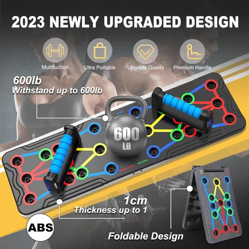Vista 6 de IUT Solid Push Up Board 15 in 1 Home Workout Equipment Multi-Functional Pushup Stands System Fitness Floor Chest Muscle Exercise Professional