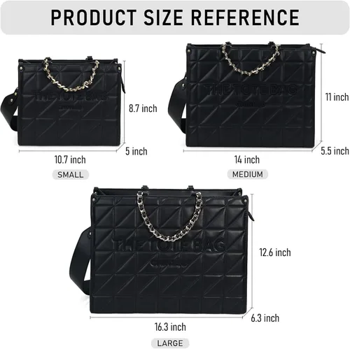 Vista 3 de Bolso de mano para mujer, bolsa satchel con asa superior y correa para el hombro