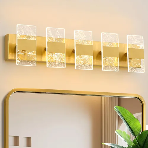 Vista 16 de Luminarias LED Modernas para Baño Regulables, Luz de Tocador Negra de 3 Luces, Luminaria de Iluminación Ajustable 5CCT Luces de Tocador Sobre