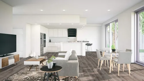 Vista 2 de MSI McKenna 7 pulg. x 48 pulg. Piso de vinilo de lujo, losetas de núcleo rígido, baldosa LVT, LVT impermeable, acabado de veta de madera, marrón